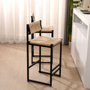 Bar Stools Paper Rope Weave Dining Chairs With Back Hand Weave Stools For Kichen Island, Bar & Counter (Set of 2) by HouseOfZazla