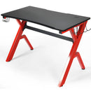 Ergonomic Gaming Desk with Carbon Fiber Surface and R-Shape Steel Frame by LJGDeals