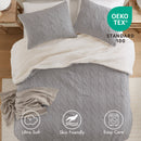 3 Pieces Full/Queen Cable Knit Chenille Comforter Set Gray