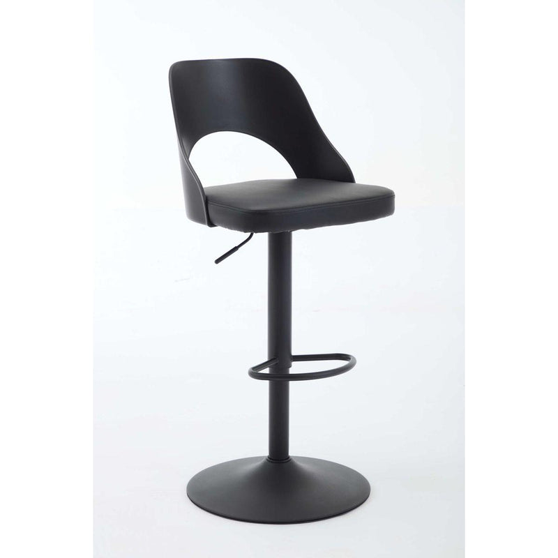 Bar Stools Set of 2 Modern Black PU Counter Height Barstool, High Padded Swivel Adjustable Barstools with Back for Bar Counter and Kitchen Island