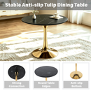 Mid-Century Black Marble Tulip Table