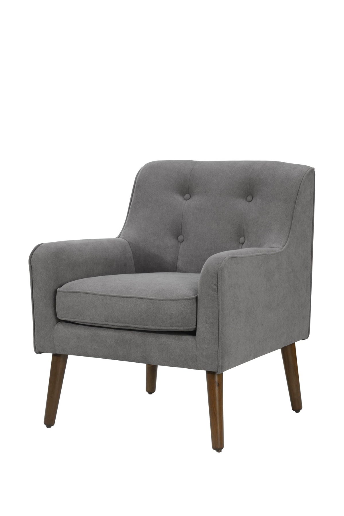 Ryder - Mid Century Modern Woven Fabric Tufted Armchair, photo 5 of 6
