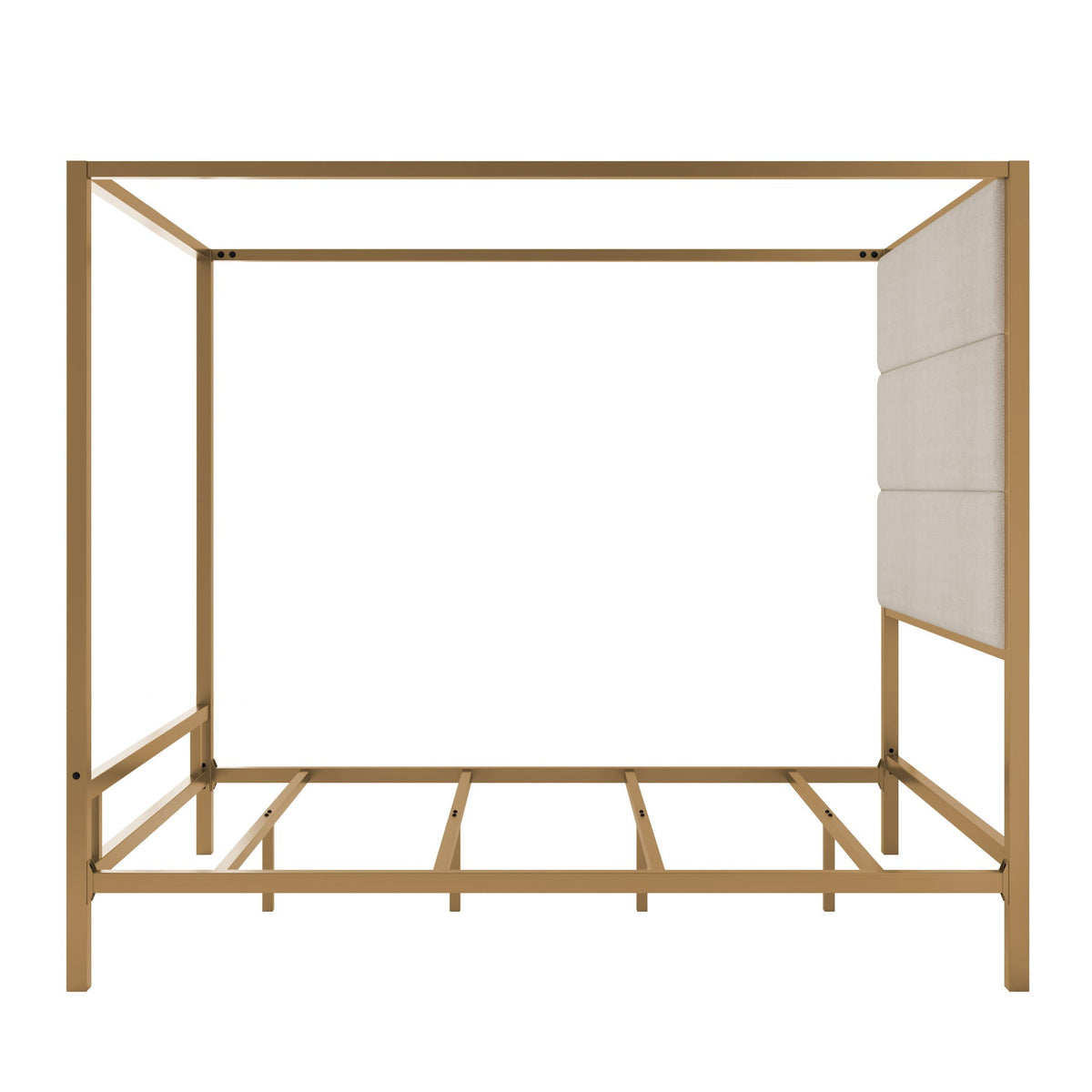Canopy Bed With Tall Upholstered Headboard, 4 Poster Frame, photo 15 of 21