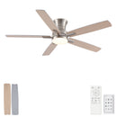 Mordern Flush Mount Ceiling Fan With Light And Remote Control by HouseOfZazla