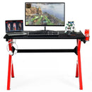 Ergonomic Gaming Desk with Carbon Fiber Surface and R-Shape Steel Frame by LJGDeals