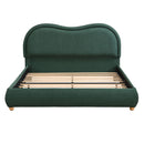 Upholstered Platform Bed Frame With Curved Headboard by HouseOfZazla