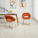 Accent Chairs Set of 2, Velvet Side Chairs with Gold Legs, Mid-Century Upholstered Dining Chairs for Living Room, Kitchen, Bedroom, Beauty Room