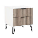 Dumbo - Fluted Nightstand With 2 Drawers - Gray / White by HouseOfZazla