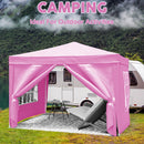 10'X10' Folding Canopy With 4 Removable Sidewalls Outdoor Event Shelter UPF 50+ Gazebo Portable Tents For Parties Beach Camping Wedding Ez Pop Up Canopy 4 Pieces Weight Bag + Carry Bag by HouseOfZazla