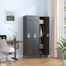 Storage Locker Cabinet With Locks For Employees, Home Gym Office School Garage - Black by HouseOfZazla