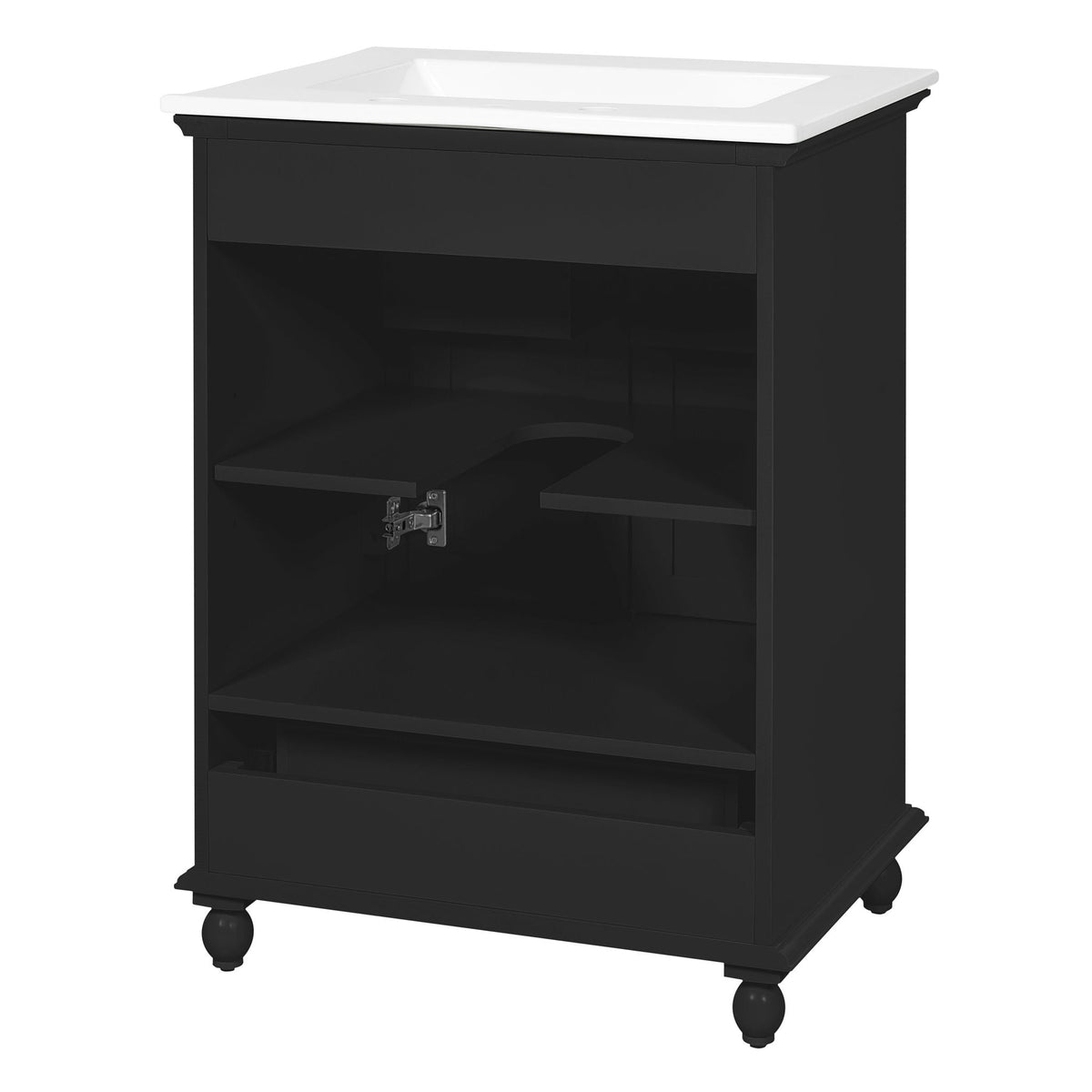 Modern Bathroom Vanity With Sink, Cabinet With Drawer And Dividers, Rectangular Storage Unit, photo 39 of 40