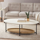 Oval Coffee Table - White / Natural by HouseOfZazla