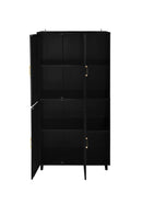 4 Door Cabinet with 4 Shelves with 4 Adjustable Inner Shelves, Storage Cabinet