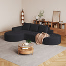 Modern Curved Sofa, L-Shaped Modular Sectional Set With 3 Pillows by HouseOfZazla