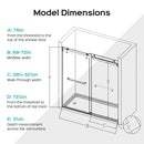 Frameless Double Sliding Soft-Close Shower Door, 3 / 8" (10Mm) Thick SGCC Tempered Glass Door, Matte by HouseOfZazla