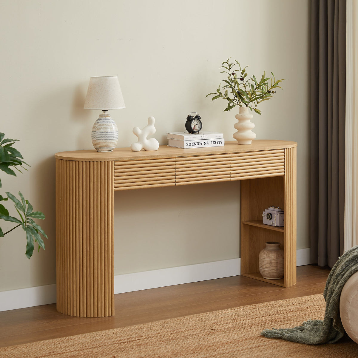 Retro Console Table with Storage, 3 Drawers, photo 2 of 10