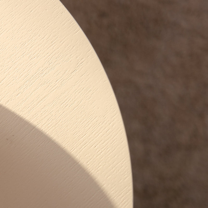Beige Nesting Coffee Table Set of 2 Modern Drum Side Tables, photo 8 of 10
