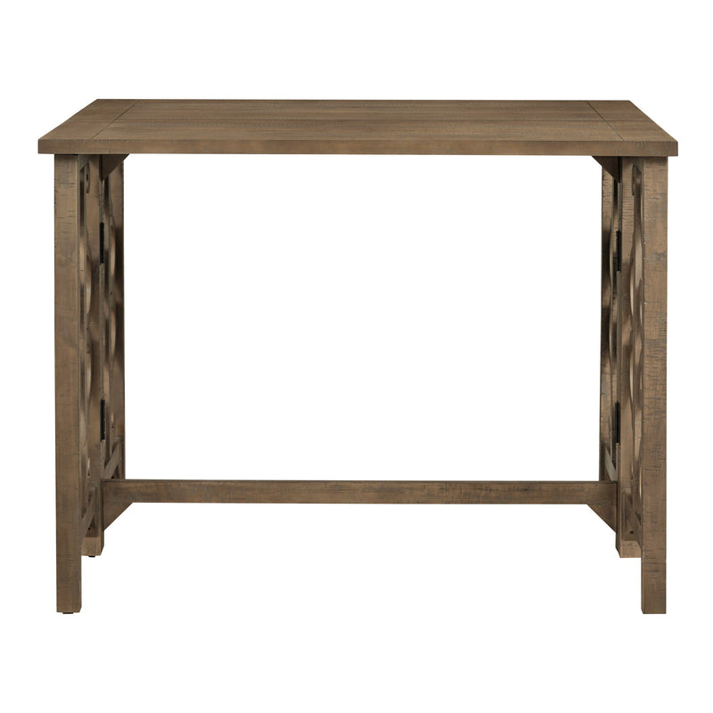 3-Piece Retro Dining Set Solid Wood Counter Height Pub Set Foldable Table with 2 Saddle Stools for Kitchen, Small Space (Distressed Brown)