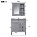 Bathroom Vanity With Top Sink, Storage Cabinet & Mirror - Gray by HouseOfZazla