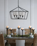 26" Iron Chandelier - Sleek Industrial Style