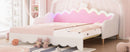 Extending Daybed With LED Lights, Modern Upholstered Princess Daybed With Crown Headboard by HouseOfZazla