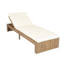 Adjustable Outdoor Chaise Lounge Patio Recliner - Beige / Light Teak by HouseOfZazla