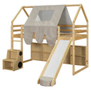 Loft Bed With House Shaped Frame And Tent by HouseOfZazla