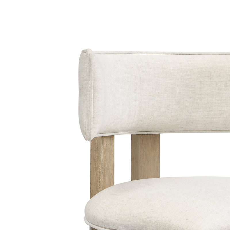 26" Counter Height Bar Stool, Upholstered Counter Stools (Set of 2) - Light Ash + Beige, photo 7 of 10