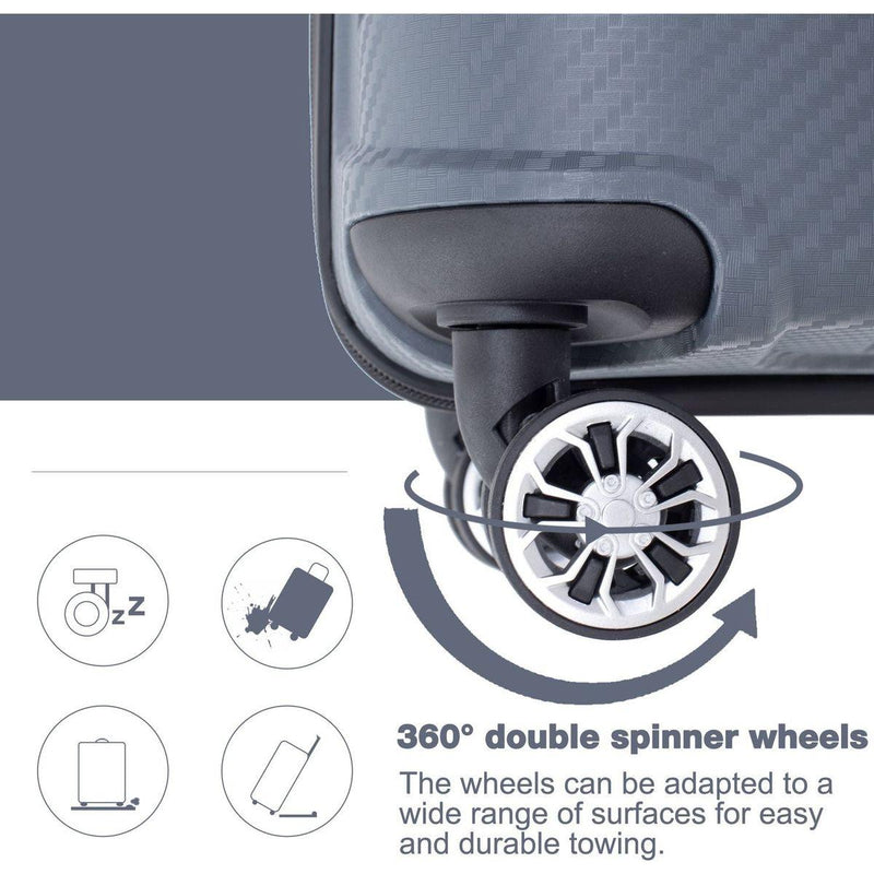 Hardshell Suitcase Spinner Wheels PP Luggage Sets Lightweight Durable Suitcase with TSA Lock,3-Piece Set (20/24/28), Gray