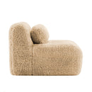 Aviana Armless Sofa with Pillow – Plush Fabric, Light Khaki