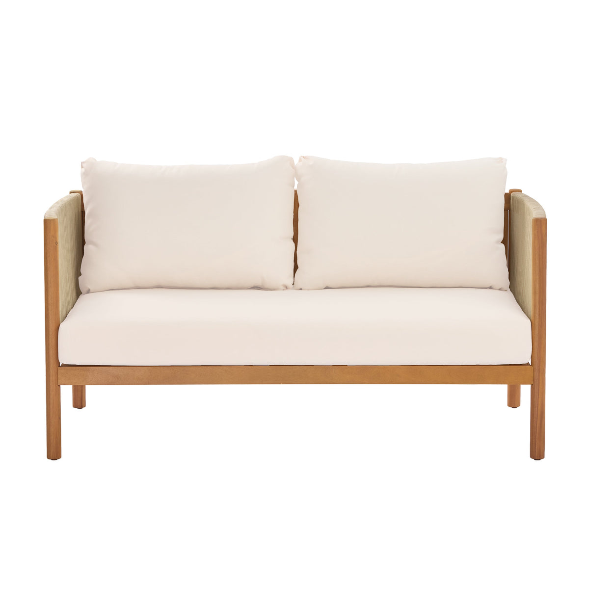 4-Piece Outdoor Sofa Set with Acacia Wood Frame in Teak Look, photo 5 of 10