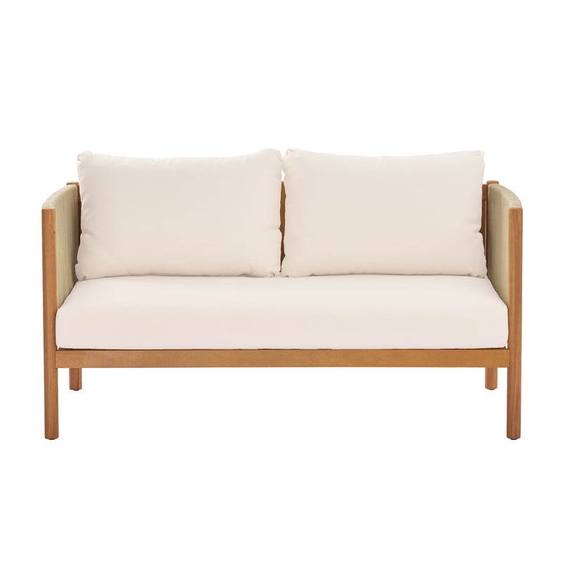 4-Piece Outdoor Sofa Set with Acacia Wood Frame in Teak Look, photo 5 of 10