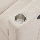 55.9" Convertible Sofa Bed Loveseat Sofa with Three USB Ports, Two Side Pockets, Two Cup Holders and 360Swivel Phone Holder for Living Room, Beige