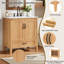 Elegant Fluted Bathroom Vanity With Sink, Soft Close Doors & Drawer by HouseOfZazla