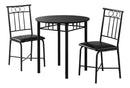 3 Pieces Dining Table Set, Small, Round, Contemporary & Modern by HouseOfZazla