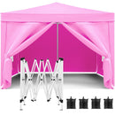 10'X10' Folding Canopy With 4 Removable Sidewalls Outdoor Event Shelter UPF 50+ Gazebo Portable Tents For Parties Beach Camping Wedding Ez Pop Up Canopy 4 Pieces Weight Bag + Carry Bag by HouseOfZazla
