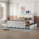 Storage Platform Bed, With 2 Big Drawers, Trundle, One Set Of Sockets & USB Ports by Unique Piece Furniture