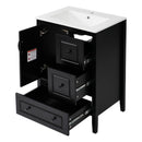 Retro Bathroom Vanity With Sink, Soft Closing Cabinet & Drawers by HouseOfZazla