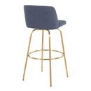 Toriano - Contemporary Fixed Height Barstool With Swivel With Round Footrest (Set of 2) by HouseOfZazla