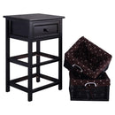 3 Tiers Wooden Storage Nightstand with 2 Baskets and 1 Drawer by LJGDeals