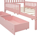 Platform Bed With Guardrails On Both Sides And 2 Storage Drawers by HouseOfZazla