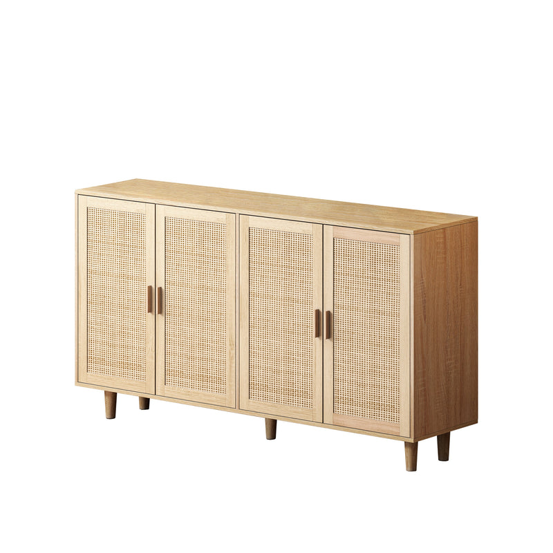 Walker Edison | 4-Door Rattan Storage Sideboard TV Stand