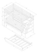 Twin Over Twin Bunk Beds With Twin Trundle And Stairway Storage Function by HouseOfZazla