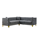 82.2-Inch Velvet Corner Sofa Covers, L-Shaped Sectional Couch, 5-Seater Corner Sofas with 3 Cushions for Living Room, Bedroom, Apartment, Office