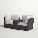 Outdoor Wicker Loveseat With Cushions by Unique Piece Furniture