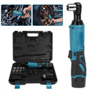 3/8Ó Cordless Electric Ratchet Wrench Set Right Angle Wrench with 2Pcs 1200mAh Batteries and Charger 7 Sockets 400RPM