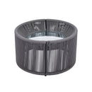 2-Piece Outdoor Sunbed and Coffee Table Set, Patio Double Chaise Lounger Loveseat Daybed with Clear Tempered Glass Table for the patio, poolside (Grey Cushion + Dark Grey Rope)