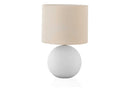 Contemporary Cream Ceramic Table Lamp with Fabric Shade by HouseOfZazla