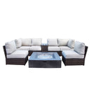 Contemporary Patio Seating Set With Fire Pit by HouseOfZazla