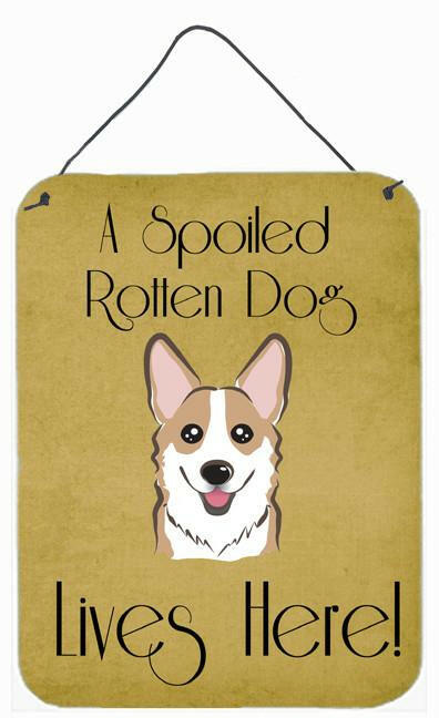 Sable Corgi Spoiled Dog Lives Here Wall or Door Hanging Prints BB1501DS1216